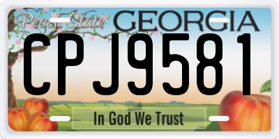 GA license plate CPJ9581