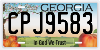 GA license plate CPJ9583