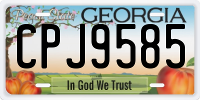 GA license plate CPJ9585