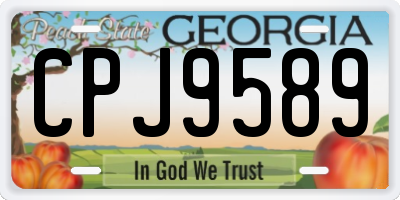 GA license plate CPJ9589