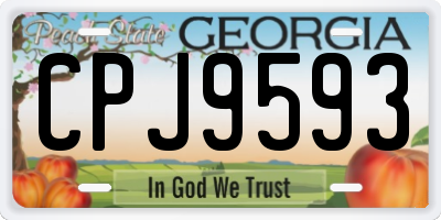 GA license plate CPJ9593