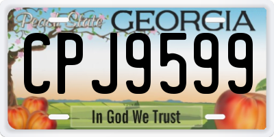 GA license plate CPJ9599