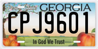 GA license plate CPJ9601