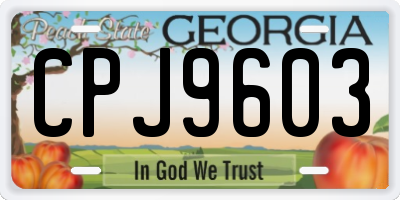 GA license plate CPJ9603