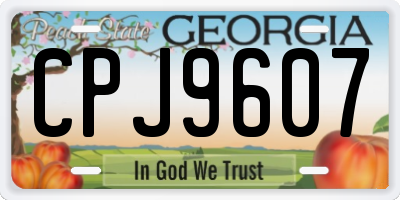 GA license plate CPJ9607