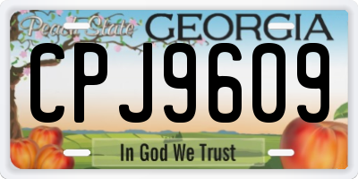 GA license plate CPJ9609