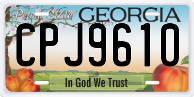 GA license plate CPJ9610