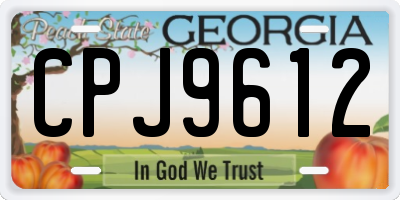 GA license plate CPJ9612