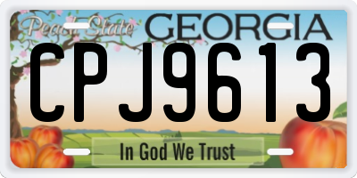 GA license plate CPJ9613