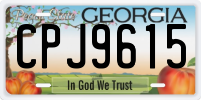 GA license plate CPJ9615