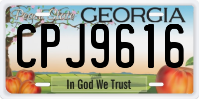 GA license plate CPJ9616