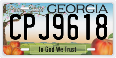 GA license plate CPJ9618