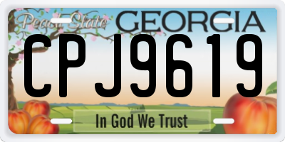 GA license plate CPJ9619