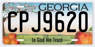 GA license plate CPJ9620