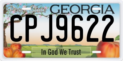 GA license plate CPJ9622