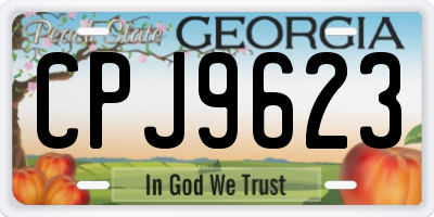 GA license plate CPJ9623