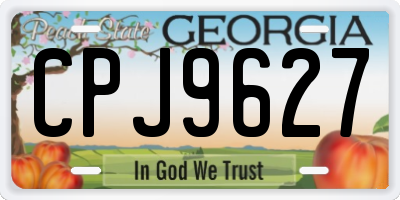 GA license plate CPJ9627