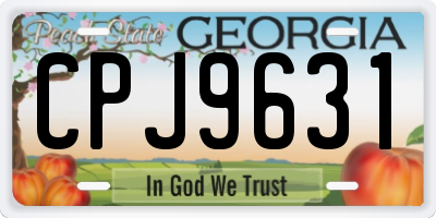 GA license plate CPJ9631