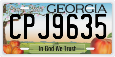 GA license plate CPJ9635