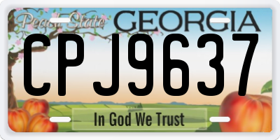 GA license plate CPJ9637