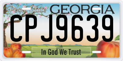 GA license plate CPJ9639