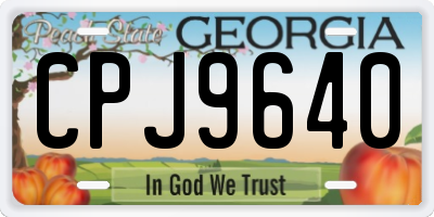 GA license plate CPJ9640