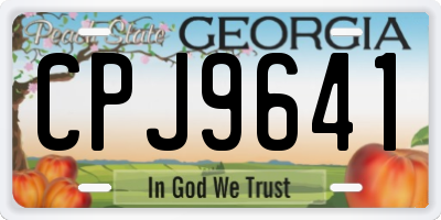 GA license plate CPJ9641