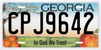 GA license plate CPJ9642