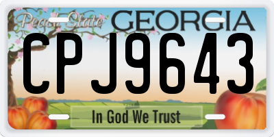 GA license plate CPJ9643