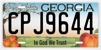 GA license plate CPJ9644