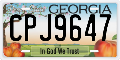 GA license plate CPJ9647