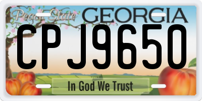 GA license plate CPJ9650