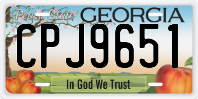 GA license plate CPJ9651