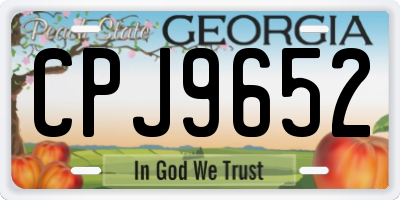 GA license plate CPJ9652