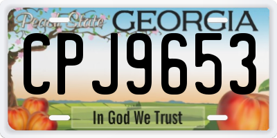 GA license plate CPJ9653