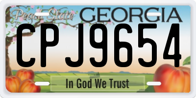 GA license plate CPJ9654
