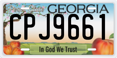 GA license plate CPJ9661