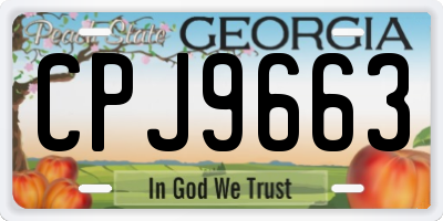 GA license plate CPJ9663
