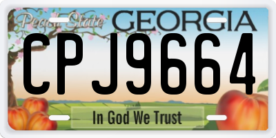 GA license plate CPJ9664