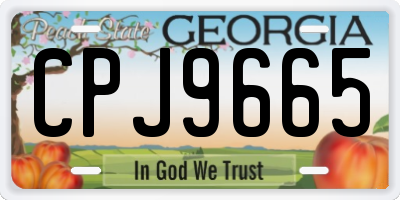 GA license plate CPJ9665