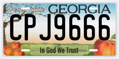 GA license plate CPJ9666