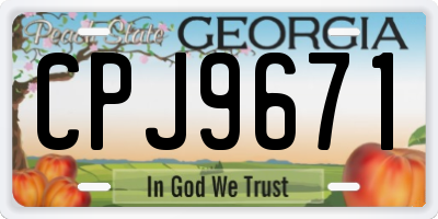 GA license plate CPJ9671
