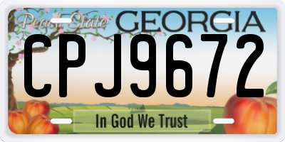 GA license plate CPJ9672