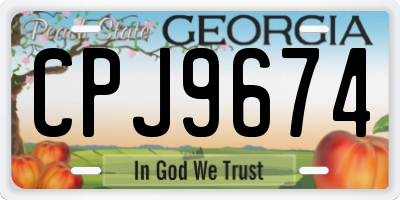 GA license plate CPJ9674