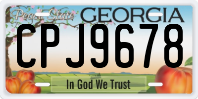 GA license plate CPJ9678