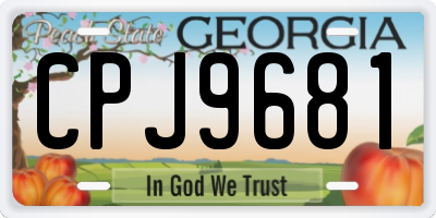 GA license plate CPJ9681