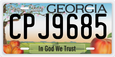 GA license plate CPJ9685