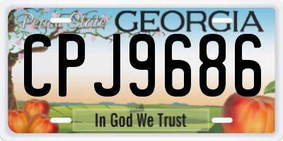 GA license plate CPJ9686