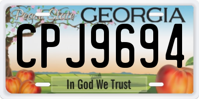 GA license plate CPJ9694