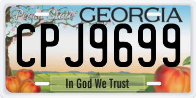 GA license plate CPJ9699